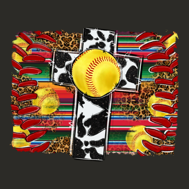 Softball Cross Serape Leopard Background Heavy Core Tee by RanaPortraitStore | Teevron