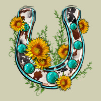 Cowhide Sunflower Horseshoe Heavy Core Tee | Teevron