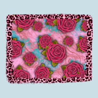 Pink Rose Leopard Background Ladies Tee | Teevron