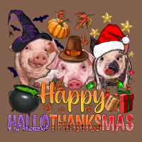 Happy Hallothanksmas Pigs Zipper Hoodie | Teevron