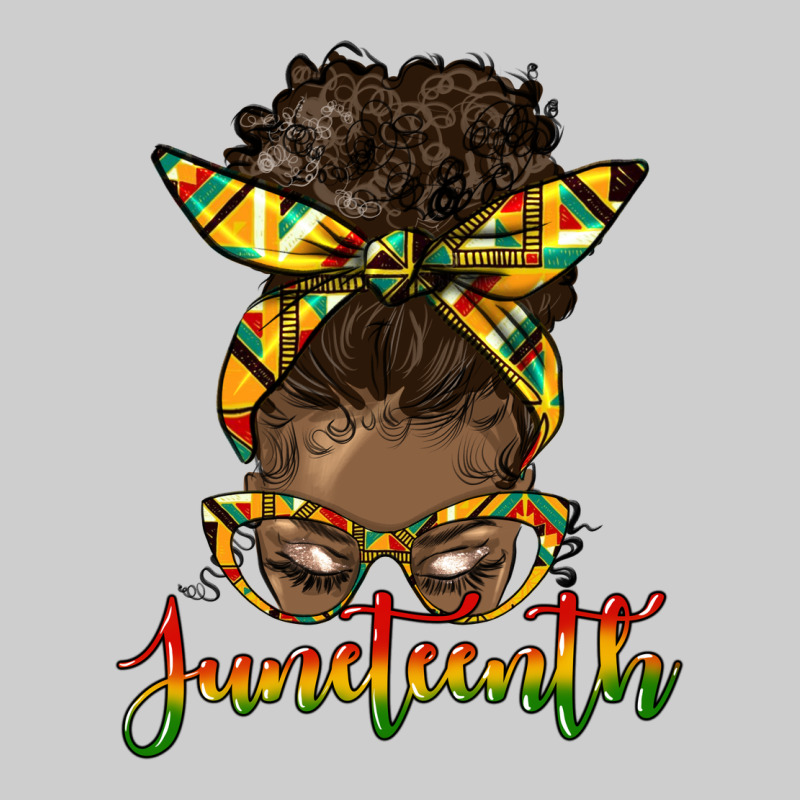 Juneteenth Black Woman Messy Bun Premium Tee by HRA Design Shop | Teevron