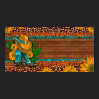 Custom Cowboy Boots Sunflowers And Cactus License Plate Vintage Tee | Teevron
