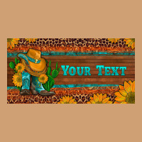 Preview Custom Cowboy Boots Sunflowers And Cactus License Plate Vintage Tee | Teevron