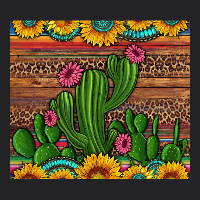 Sunflowers Turquoise Serape Cactus Tumbler Vintage Tee by Artiststas | Teevron