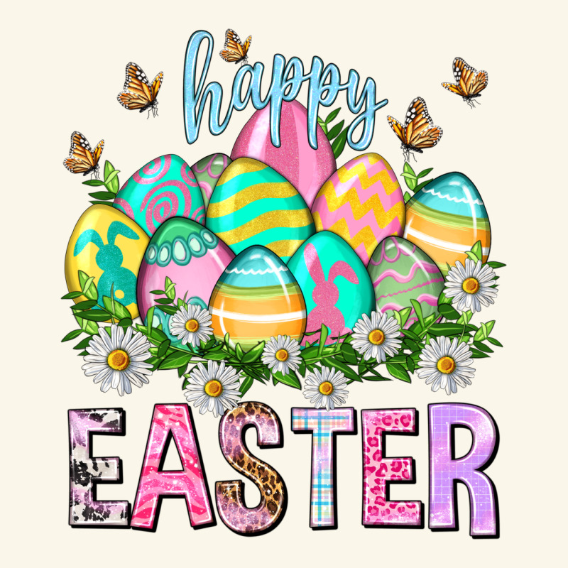 Happy Easter With Eggs Premium Hoodie by NancyCooperArtShop | Teevron