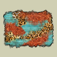 Western Leopard Tooled Leather Background Heavy Core Tee | Teevron
