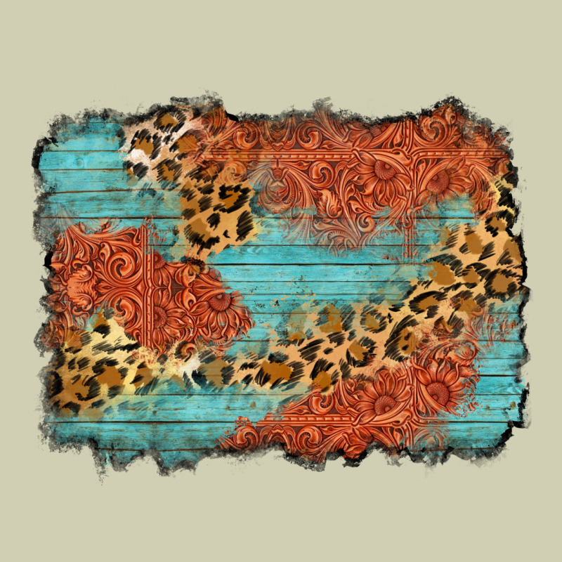 Western Leopard Tooled Leather Background Heavy Core Tee by Zillion Design Studio | Teevron