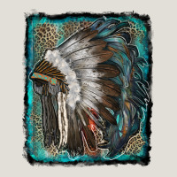 Indian Feather Headdress With Leopard Background Heavy Core Tee | Teevron