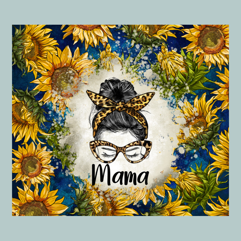Sunflowers Messy Bun Mama Heavy Core Tee by BarkalooDesign | Teevron