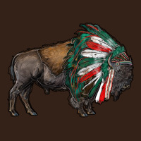 Mexican Bison With Indian Headdress Heavy Core Tee | Teevron