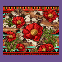 Red Flower And Cactus With Cowhide And Aztec Vintage Tee | Teevron