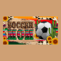 Soccer Mom With Ball And Sunflower Cactus Serape Licanse Plate Vintage Tee | Teevron