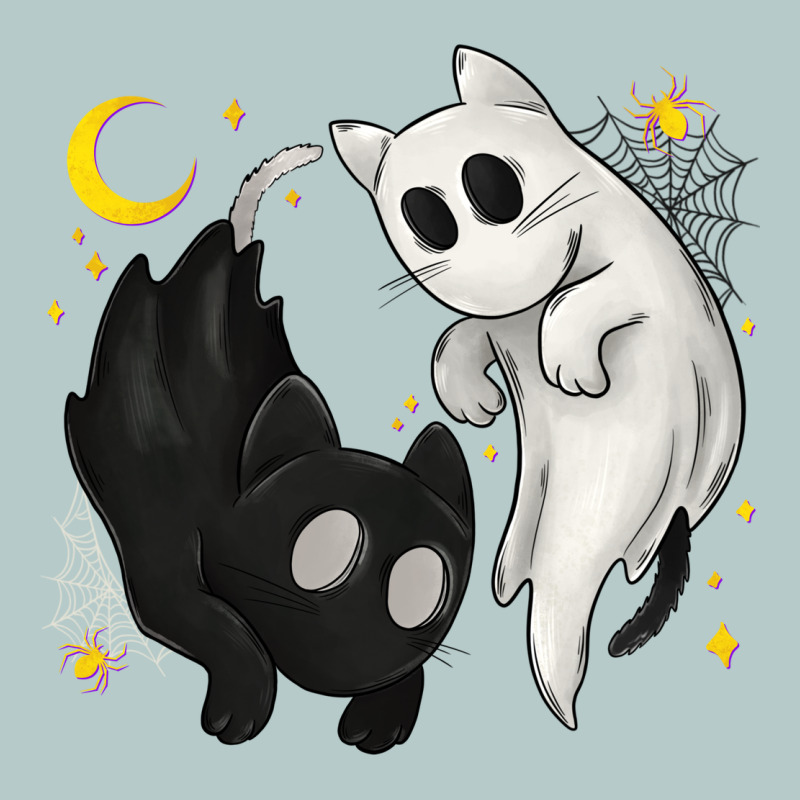 Ghost Cats With Balance Halloween Heavy Core Tee by texasbilliewilder | Teevron