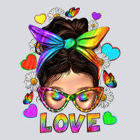 Lgbtq+ Messy Bun Mum Love With Hearts Zipper Hoodie | Teevron