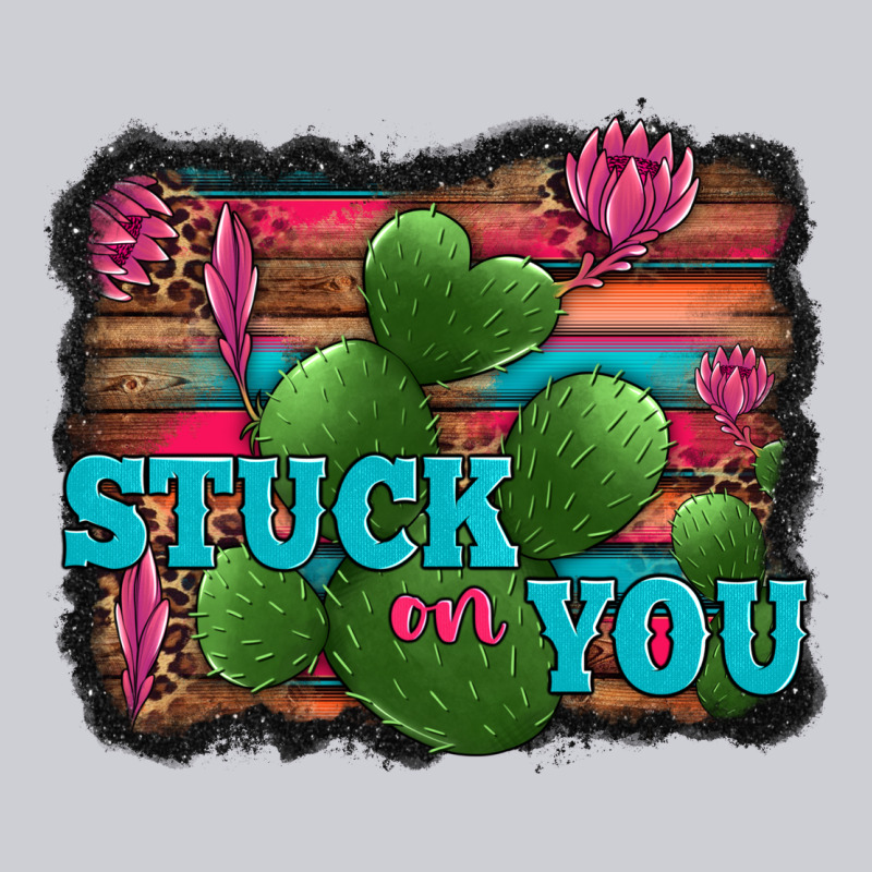 Stuck On You Heart Cactus Serape Leopard Background Heavyweight Sweatshirt by Jasminsmagicworld | Teevron