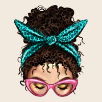 Messy Curly Bun Mom With Leopard Bandana Zipper Hoodie | Teevron