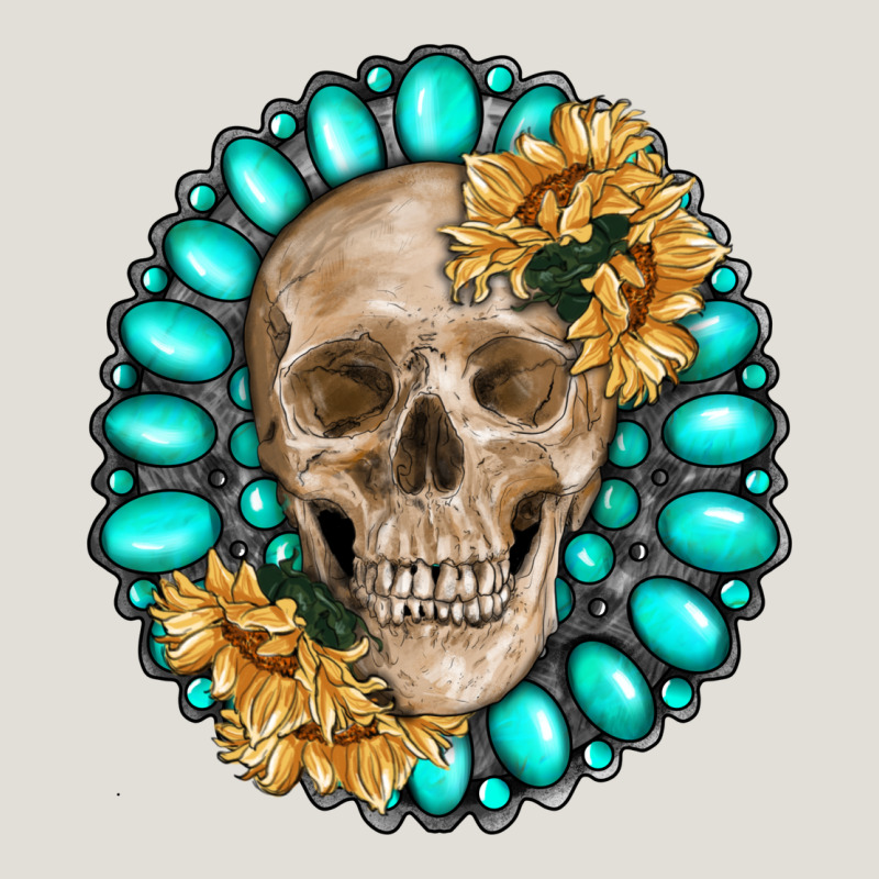 Skull With Gemstone And Sunflower Heavy Core Tee by RanaPortraitStore | Teevron