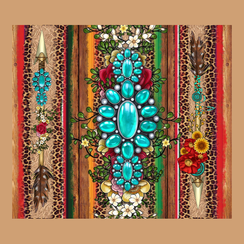 Gemstone Flowers Arrow With Leopards And Serape Vintage Tee by Artiststas | Teevron