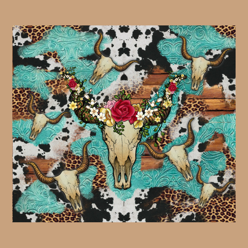 Bull Skull Flowers Cowhides And Leopard Vintage Tee by Artiststas | Teevron