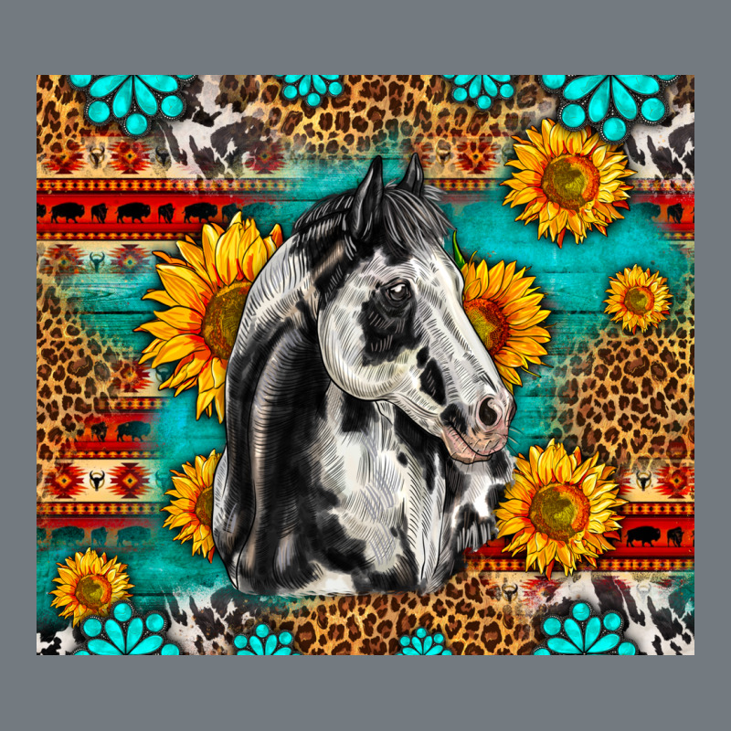 Aztec Sunflowers Horse Heavyweight Sweatshirt by LillyAllenDesigns | Teevron