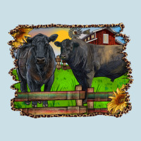 Black Angus Cattle And Bull In Barnyard Ladies Tee | Teevron