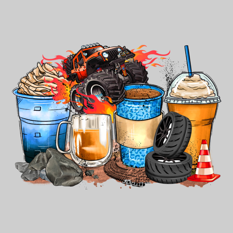 Monster Truck Coffee Cups Premium Tee by Zillion Design Studio | Teevron