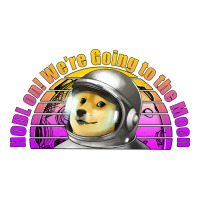 doge coin hodl on we're going to the moon retro sunset | Teevron