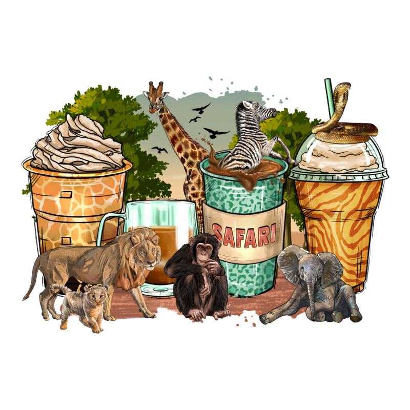 Safari Animals Coffee Cups Premium Tee by Zillion Design Studio | Teevron