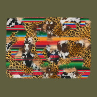 Western Serape Cowhide And Leopard Background Vintage Tee | Teevron