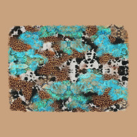 Western Cowhide And Leopard With Turquoise Background Vintage Tee | Teevron