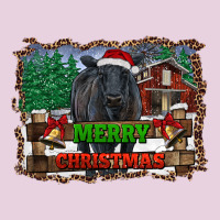 Merry Christmas Black Angus Cattle And Farm Ladies Tee | Teevron