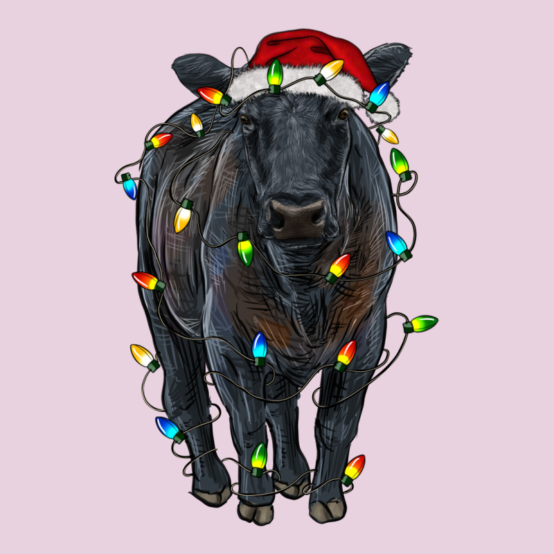 Christmas Black Angus Cattle With Lights Ladies Tee by RanaPortraitStore | Teevron