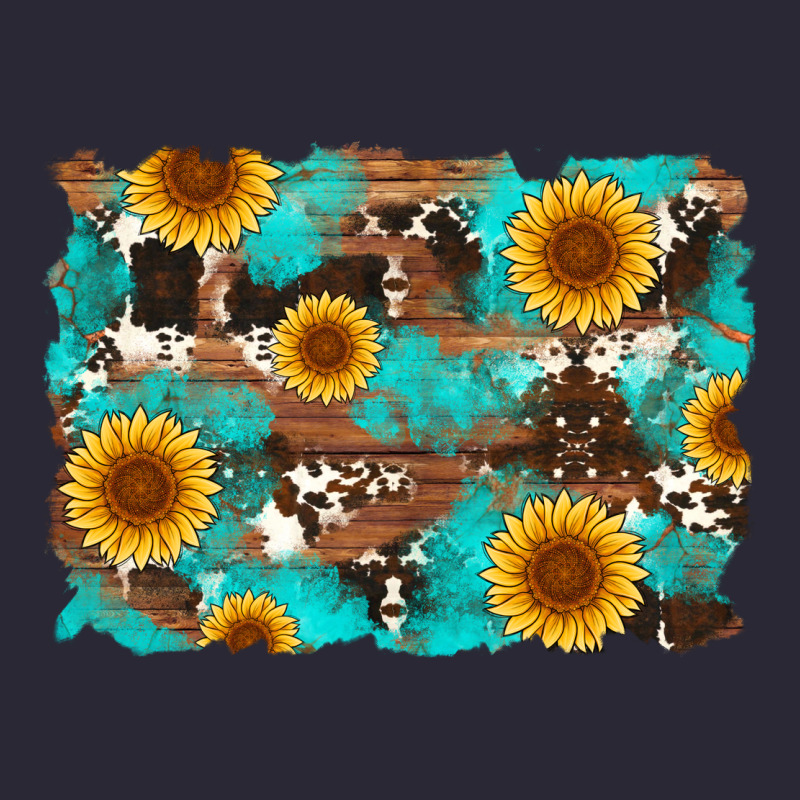 Sunflower And Cowhides With Wood And Turquoise Background Vintage Tee by Artiststas | Teevron