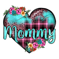 Mommy Leopard Turquoise Heart Long Sleeve Tee | Teevron