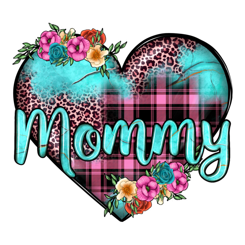 Mommy Leopard Turquoise Heart Long Sleeve Tee by JahusDesignShop | Teevron