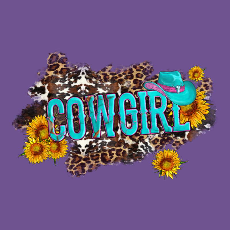 Western Cowgirl And Sunflower With Hat And Cowhide Leopard Vintage Tee by Artiststas | Teevron