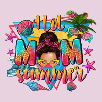 Hot Mom Summer With Messy Bun Ladies Tee | Teevron