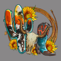 Western Cactus Bullskull And Boots With Sunflowers And Serape Leopard Vintage Tee | Teevron
