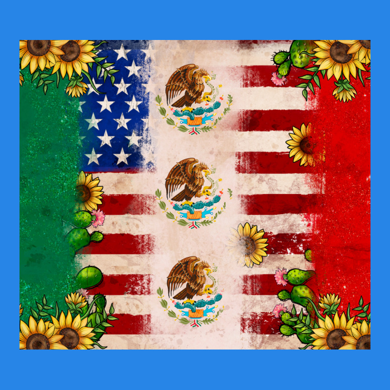American Flag Mexico Flag Sunflower Cactus Premium Hoodie by JahusDesignShop | Teevron