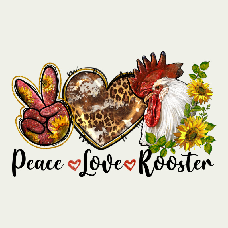 Peace Love Rooster With Sunflower Urban Heavy Tee by LillyAllenDesigns | Teevron
