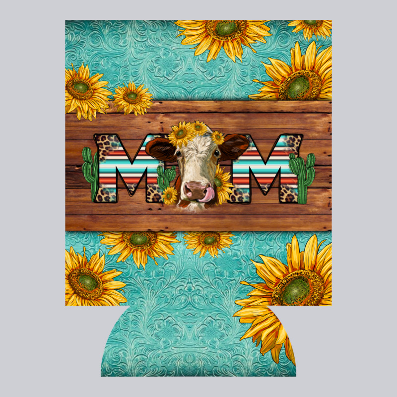 Mom Hereford Cattle Sunflowers On Tooled Leather Regular Can Cooler Heavyweight Sweatshirt by BarkalooDesign | Teevron