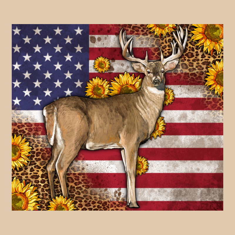 Western American Flag And Deer Heavyweight Sweatshirt by LillyAllenDesigns | Teevron