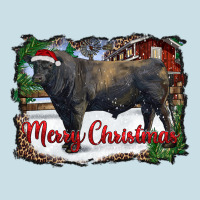 Merry Christmas Black Angus Bull And Farm Ladies Tee | Teevron