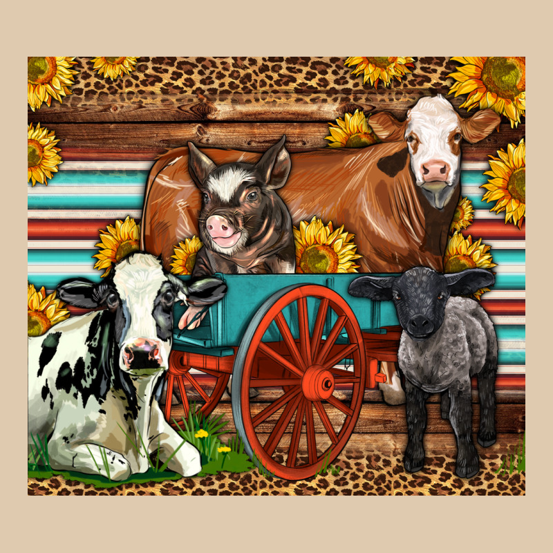 Farm Animals On An Old Wagon Heavyweight Sweatshirt by LillyAllenDesigns | Teevron