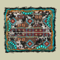 Aztec Background With Gemstone And Cowhide Heavy Core Tee | Teevron