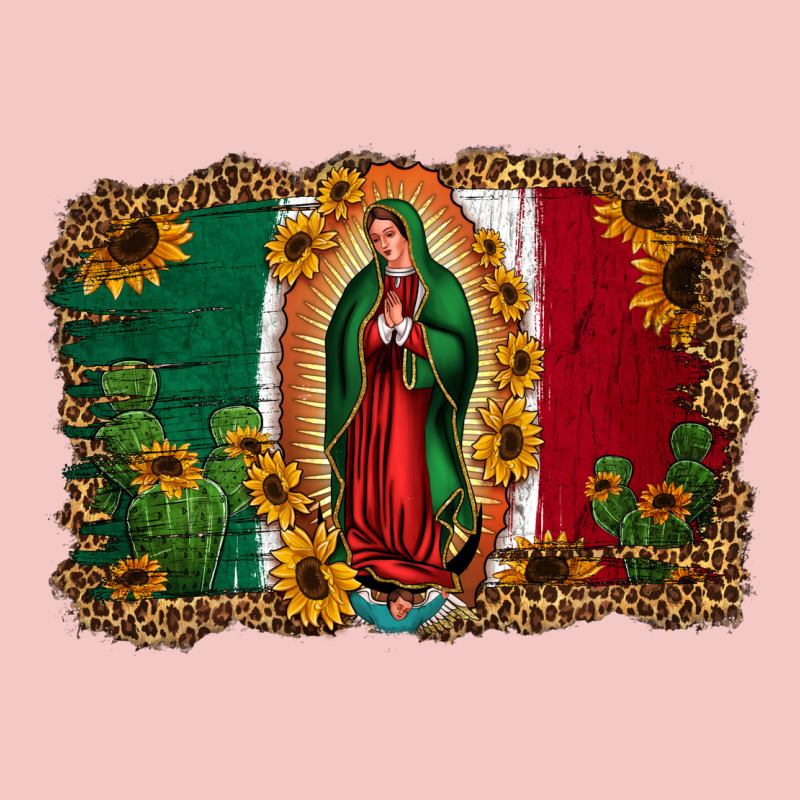 Our Lady Of Guadalupe Mexican Flag Background Urban Heavy Tee by Jasminsmagicworld | Teevron