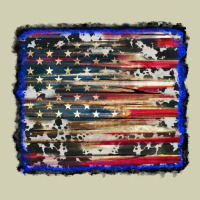 American Flag With Cowhide Background Heavy Core Tee | Teevron