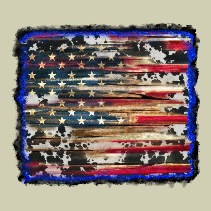 American Flag With Cowhide Background Heavy Core Tee by RanaPortraitStore | Teevron