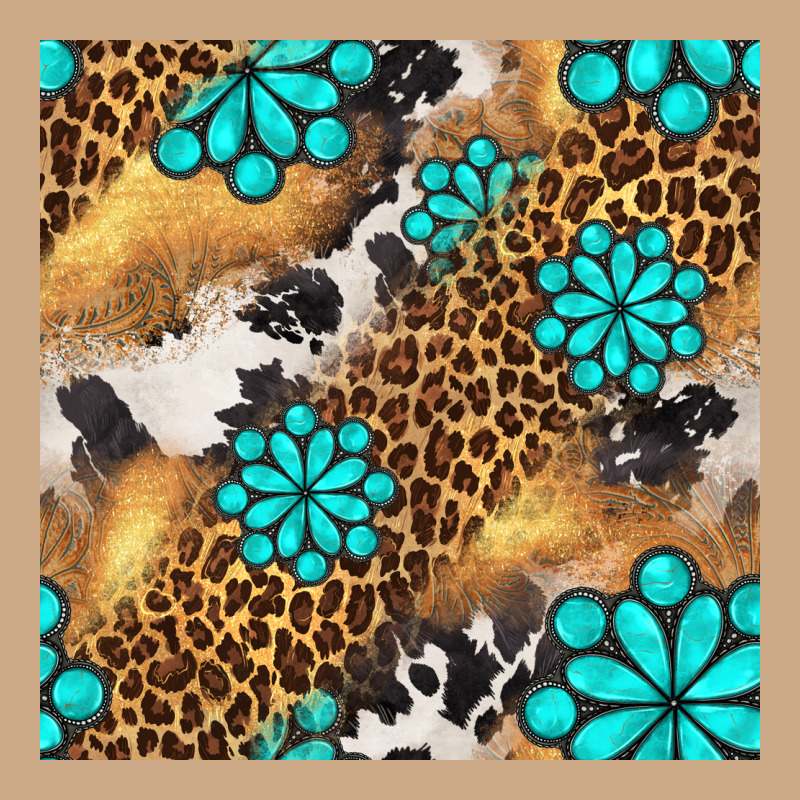 Western Turquoise Gemstone Seamless Pattern Vintage Hoodie by BundleAndBundleShop | Teevron