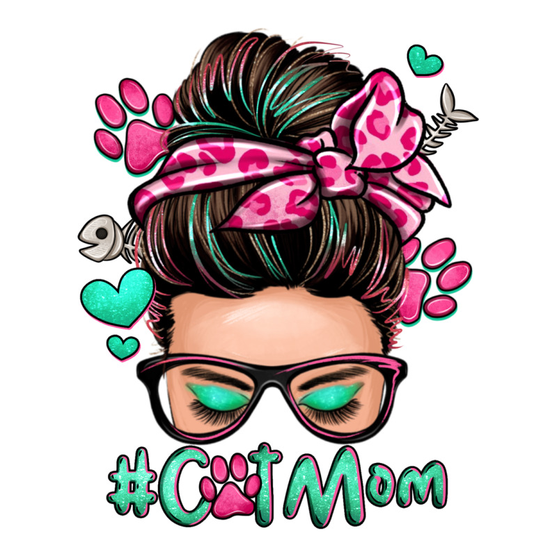 Cat Mom Messy Bun Premium Tee by Zillion Design Studio | Teevron